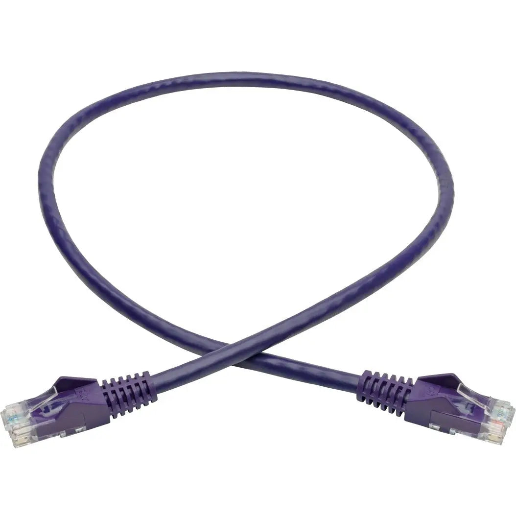 EATON Tripp Lite 2ft Cat6 Snagless Molded Patch Cable UTP Purple RJ45 M/M 2' - Category 6 for Switch, Hub, Network Device, Router, Server, Modem, Network Adapter - 128 MB/s - Patch Cable - 2 ft - 1 x RJ-45 ... - N201-002-PU