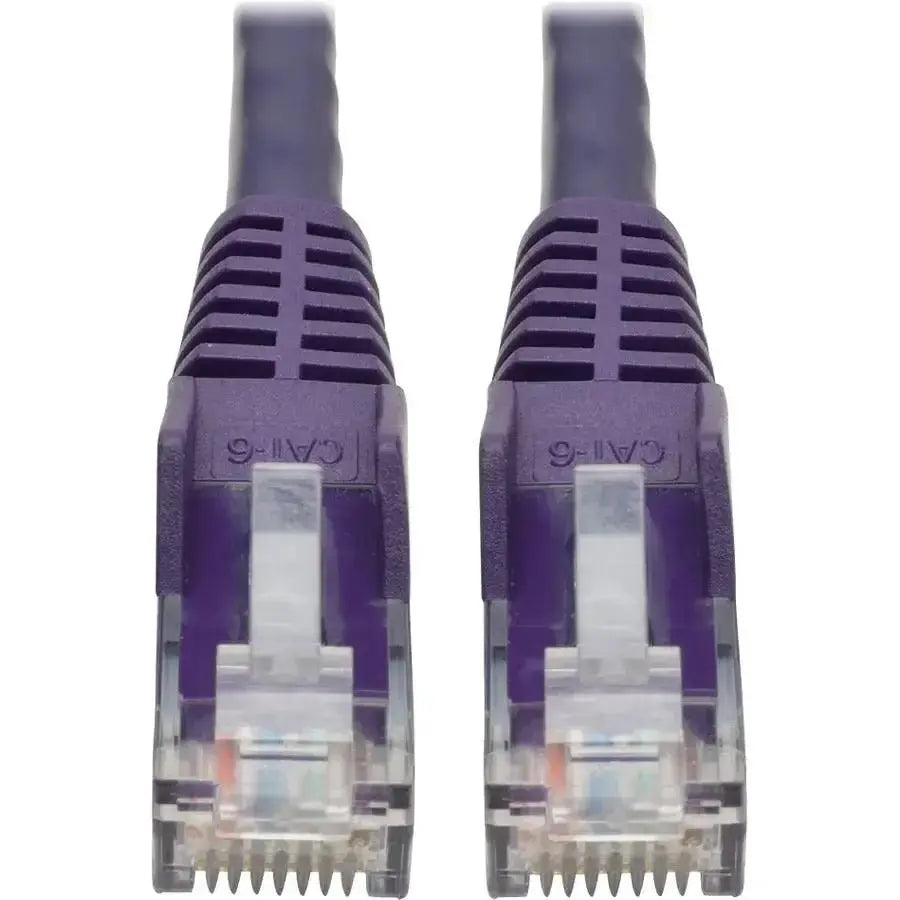 EATON Tripp Lite 2ft Cat6 Snagless Molded Patch Cable UTP Purple RJ45 M/M 2' - Category 6 for Switch, Hub, Network Device, Router, Server, Modem, Network Adapter - 128 MB/s - Patch Cable - 2 ft - 1 x RJ-45 ... - N201-002-PU