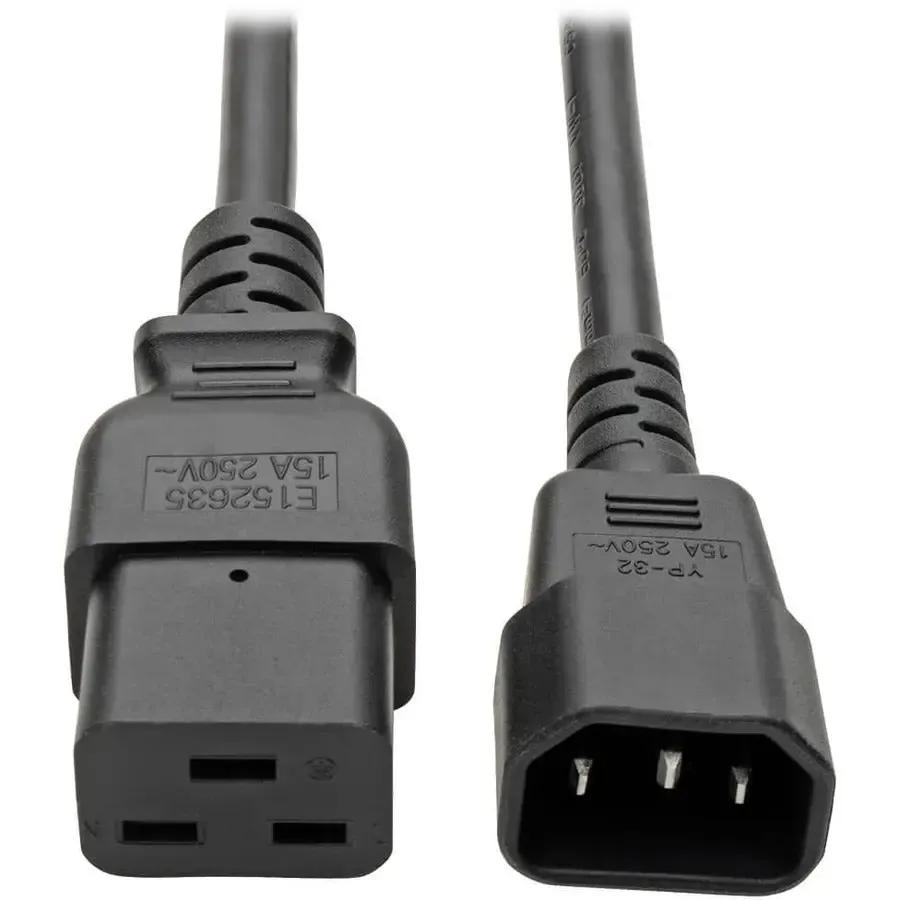 EATON Tripp Lite 2ft Power Cord Extension Cable C19 to C14 Heavy Duty 15A 14AWG 2' - (IEC-320-C19 to IEC-320-C14) 2-ft. - P047-002