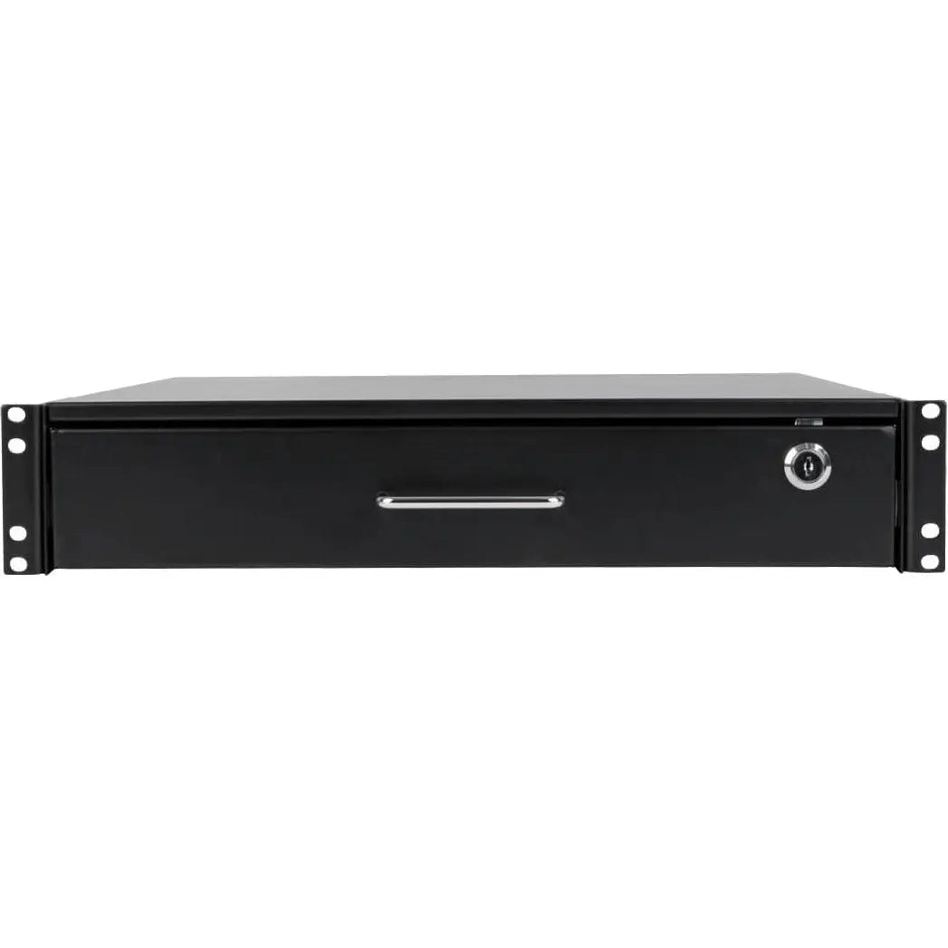 EATON Tripp Lite 2U Locking Rackmount Storage Drawer Rack Enclosures/ Open Frame - 19" 2U Wide Rack-mountable - Black Powder Coat - Cold-rolled Steel (CRS) - 50 lb x Maximum Weight Capacity - SRDRAWER2U