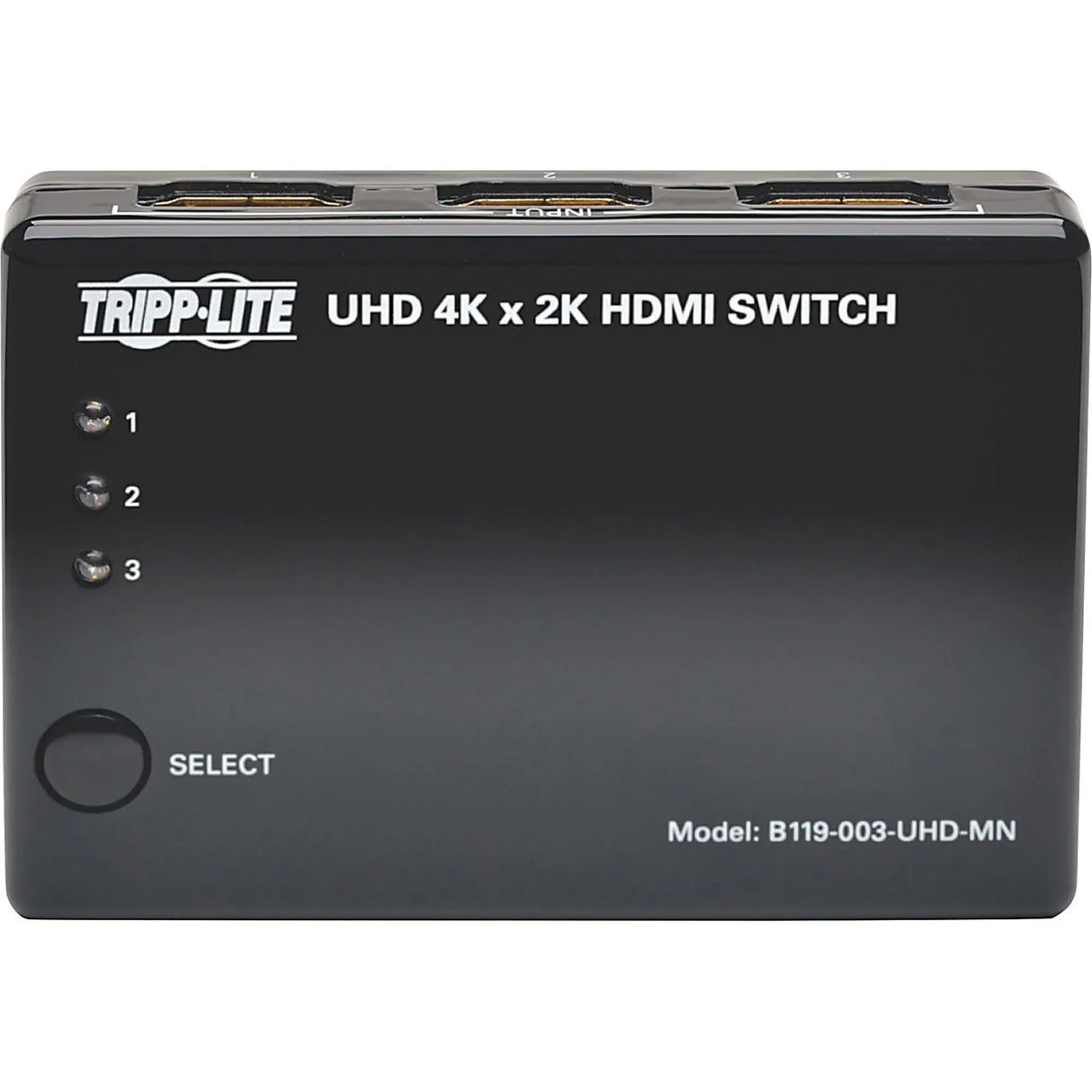 EATON Tripp Lite 3 Port HDMI Mini Switch for Video and Audio 4K x 2K UHD 30 Hz - 3840 × 2160 - 4K - 3 x 1 - 1 x HDMI Out - B119-003-UHD-MN
