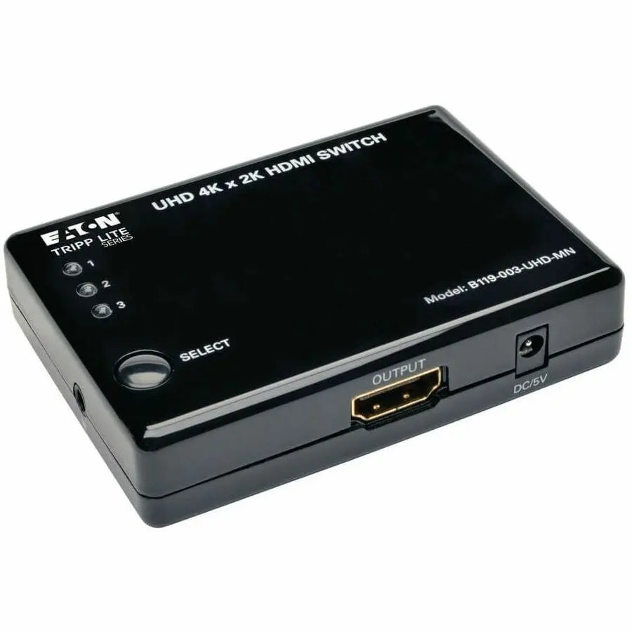 EATON Tripp Lite 3 Port HDMI Mini Switch for Video and Audio 4K x 2K UHD 30 Hz - 3840 × 2160 - 4K - 3 x 1 - 1 x HDMI Out - B119-003-UHD-MN