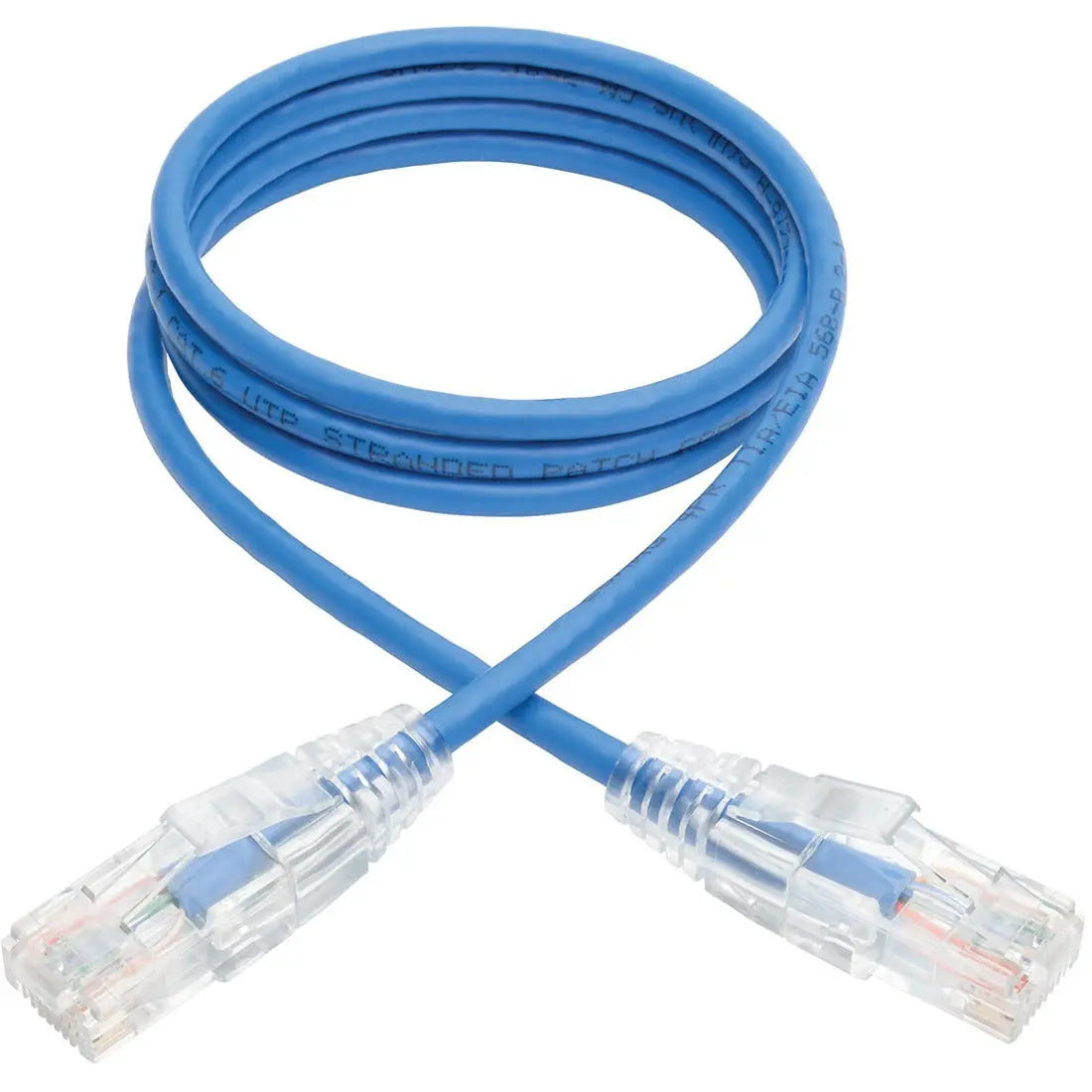EATON Tripp Lite 3ft Cat6 Gigabit Snagless Molded Slim UTP Patch Cable RJ45 M/M Blue 3' - 3 ft Category 6 Network Cable for Network Device, Switch, Router, Server, Modem, Printer, Computer - First End: 1 x ... - N201-S03-BL