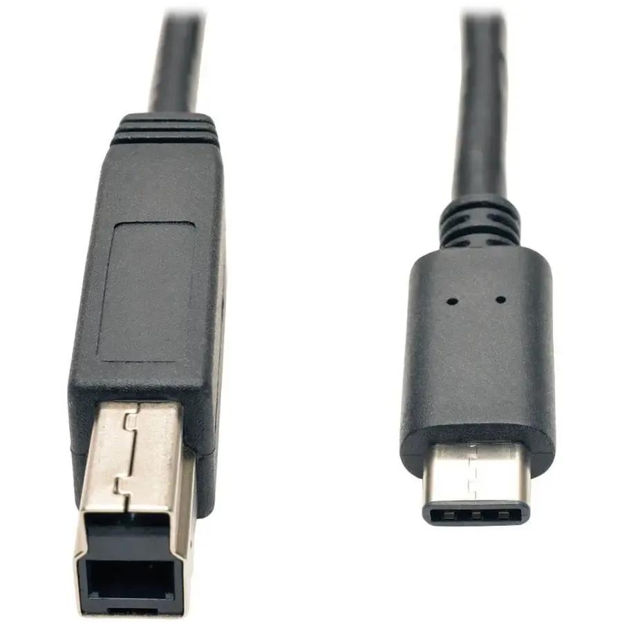 EATON Tripp Lite 3ft USB 3.1 Gen 2 USB-C to USB-B Cable 10 Gbps M/M Fast Charging - USB for Smartphone, Hard Drive, Hub, Notebook, Tablet - 1.25 GB/s - 2.95 ft - 1 x Type C Male USB - 1 x Type B Male USB - ... - U422-003-G2