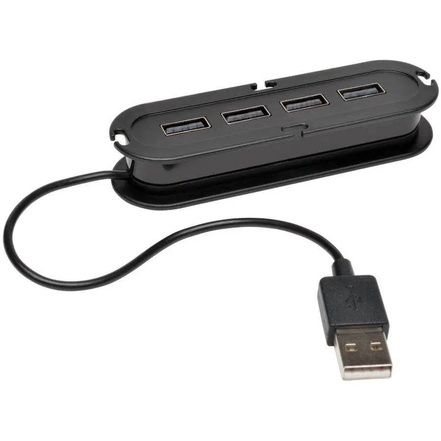 EATON Tripp Lite 4-Port USB 2.0 Hi-Speed Ultra-Mini Hub w/ Cable Compact Mobile - USB - 4 USB Port(s) - 4 USB 2.0 Port(s) - U222-004