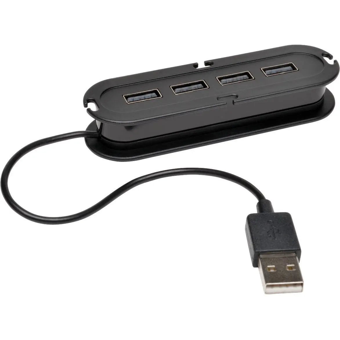 EATON Tripp Lite 4-Port USB 2.0 Hi-Speed Ultra-Mini Hub w/ Cable Compact Mobile - USB - 4 USB Port(s) - 4 USB 2.0 Port(s) - U222-004