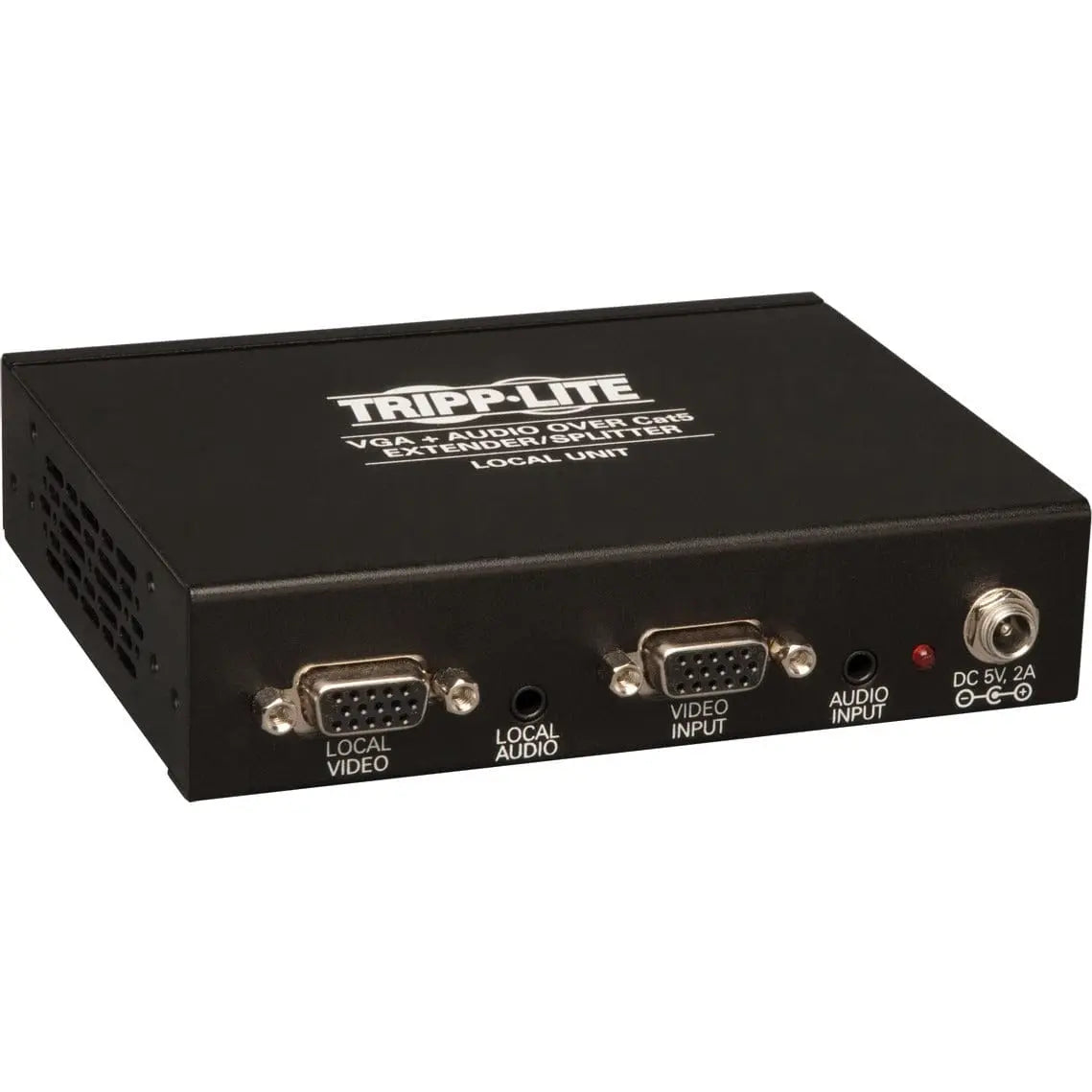 EATON Tripp Lite 4-Port VGA + Audio over Cat5 Cat6 Video Extender Splitter Transmitter - 1 Input Device - 4 Output Device - 1000 ft Range - 4 x Network (RJ-45) - 1 x VGA In - 1 x VGA Out - 1920 x 1440 - Twi... - B132-004A-2