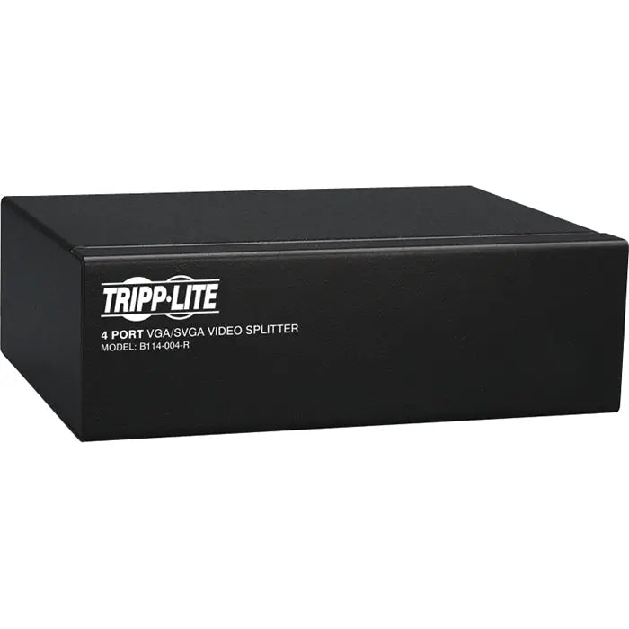 EATON Tripp Lite 4-Port VGA / SVGA Video Splitter Signal Booster High Resolution Video - 4 x D-Sub (HD-15) Monitor, 1 x D-Sub (HD-15) Computer - B114-004-R