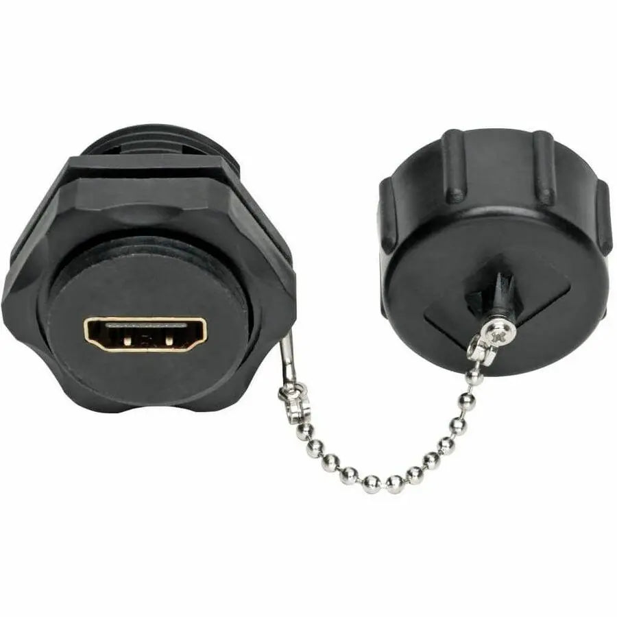 EATON Tripp Lite 4K HDMI Coupler with Ethernet Industrial IP68 Rated Dust Cap F/F - 1 x HDMI Female Digital Audio/Video - 1 x HDMI Female Digital Audio/Video - 3840 x 2160 Supported - Black - P569-000-FF-IND