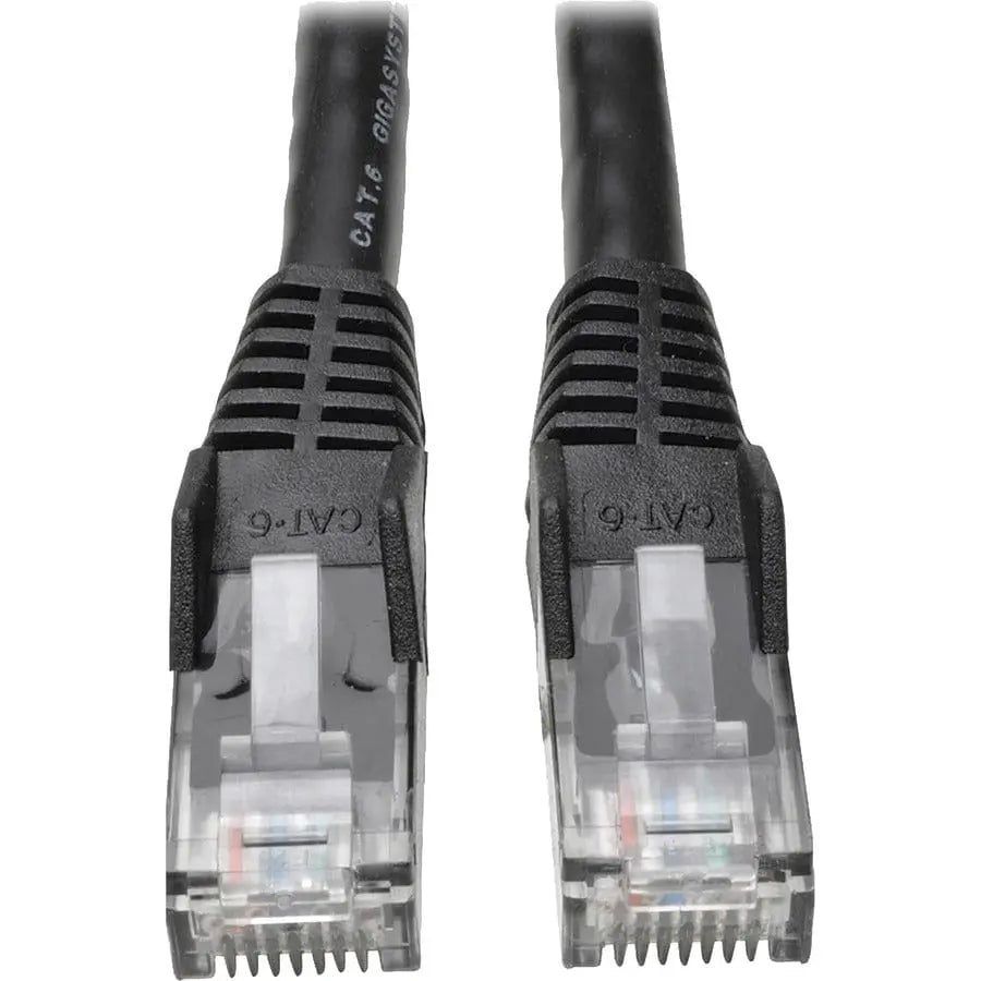 Tripp Lite 50ft Cat6 Gigabit Snagless Molded Patch Cable RJ45 M/M Black 50' - for Network Device - 50ft - 1 x RJ-45 Male Network - 1 x RJ-45 Male Network - Black - N201-050-BK EATON