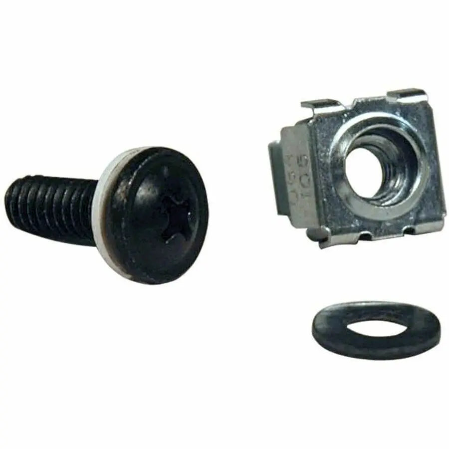 EATON Tripp Lite 50PC Rack Enclosure Square Hole Hardware M5 Screws & Washers - Cage Nut, Pan Head Screw, Cup Washer - 50 - SRCAGENUT5MM