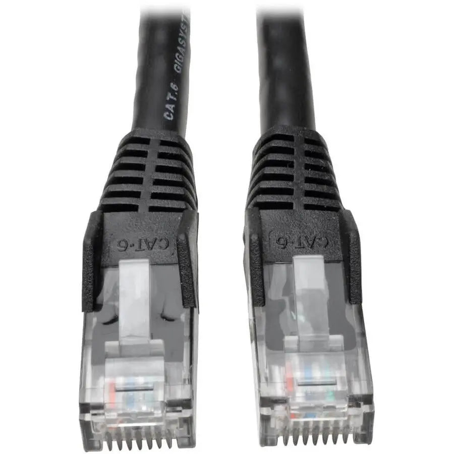 EATON Tripp Lite 5ft Cat6 Gigabit Snagless Molded Patch Cable RJ45 M/M Black 5' - 5ft - 1 x RJ-45 Male - 1 x RJ-45 Male - Black - N201-005-BK