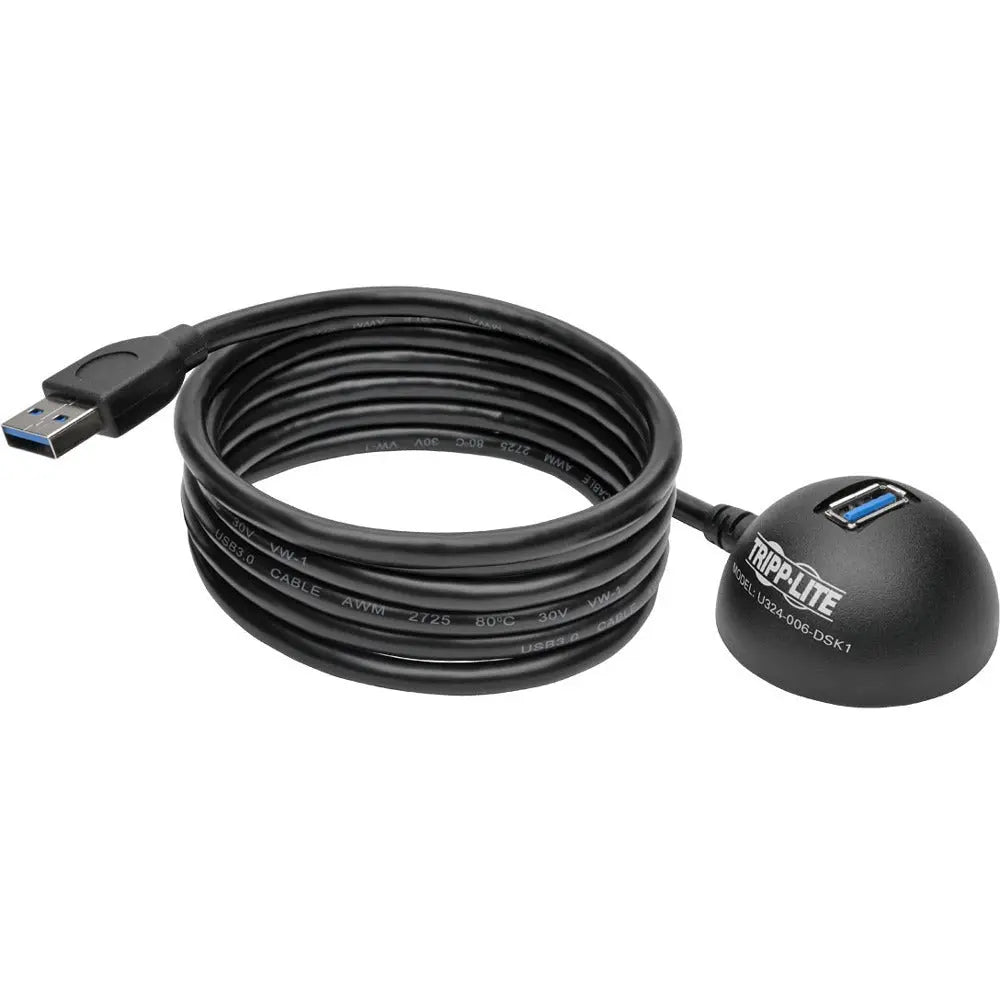 EATON Tripp Lite 6ft 1-Port USB 3.0 SuperSpeed Desktop Extension Cable M/F 6' - USB for Digital Camera, Desktop Computer, Hard Drive, Notebook - 640 MB/s - Extension Cable - 5.91 ft - 1 x Type A Male USB - ... - U324-006-DSK1