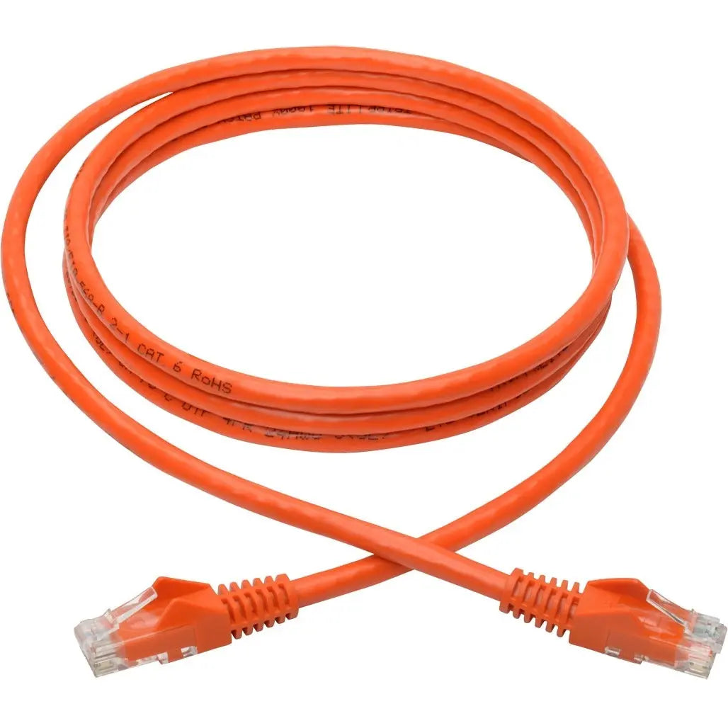 EATON Tripp Lite 6ft Cat6 Snagless Molded Patch Cable UTP Orange RJ45 M/M 6' - Category 6 for Switch, Hub, Network Device, Router, Modem, Server, Network Adapter - 128 MB/s - Patch Cable - 6 ft - 1 x RJ-45 ... - N201-006-OR