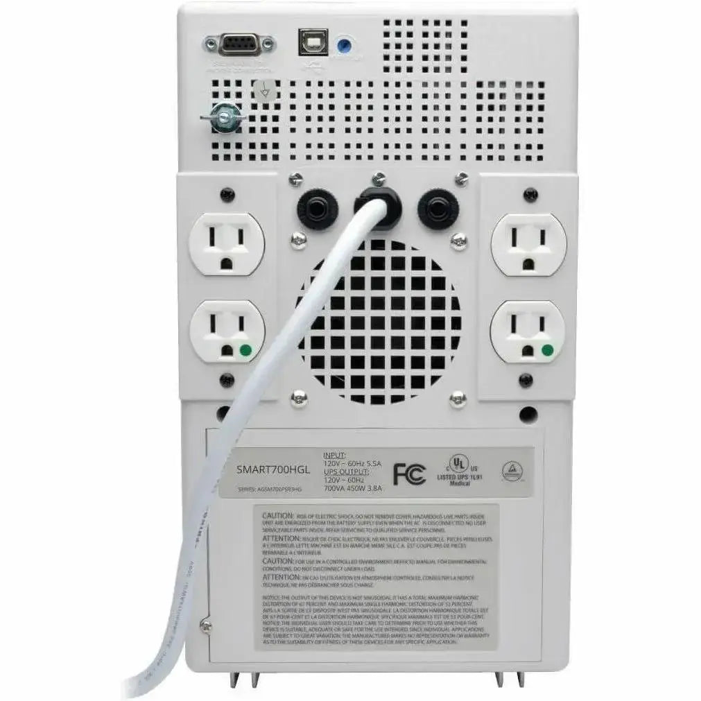 Tripp Lite 700VA 450W Lithium Iron Phosphate (LiFePhos) UPS Smart Tower AVR Hospital Medical 120V - 18 Minute - Tower, Wall Mountable - 18 Minute - 4 x NEMA 5-15R - SMART700HGL EATON