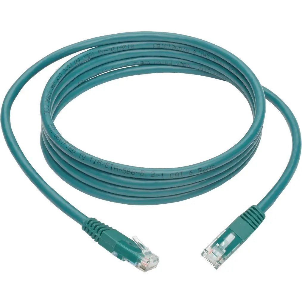 EATON Tripp Lite 7ft Cat6 Gigabit Molded Patch Cable RJ45 M/M 550MHz 24 AWG Green - Category 6 for Network Device, Router, Modem, Blu-ray Player, Printer, Computer - 128 MB/s - Patch Cable - 7 ft - 1 x RJ-4... - N200-007-GN