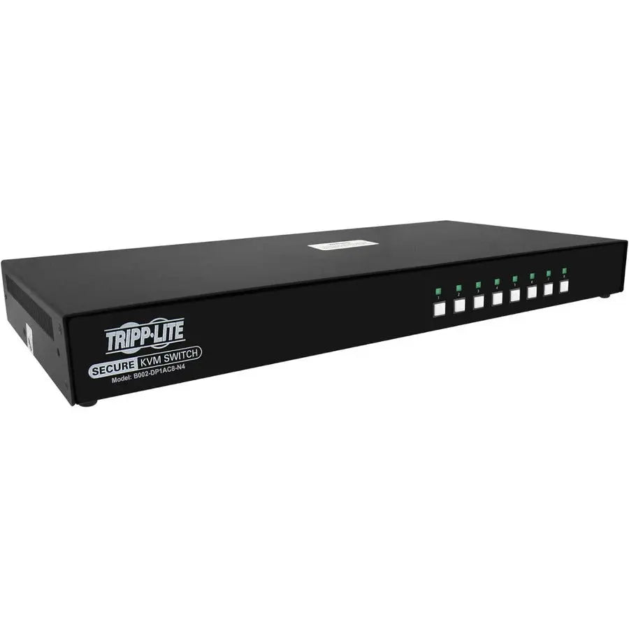 EATON Tripp Lite B002-DP1AC8-N4 8-Port NIAP PP4.0-Certified DisplayPort KVM Switch - 8 Computer(s) - 1 Local User(s) - 3840 x 2160 - 50 Hz, 60 Hz - 19 x USB - Yes - 9 x DisplayPort - TAA Compliant