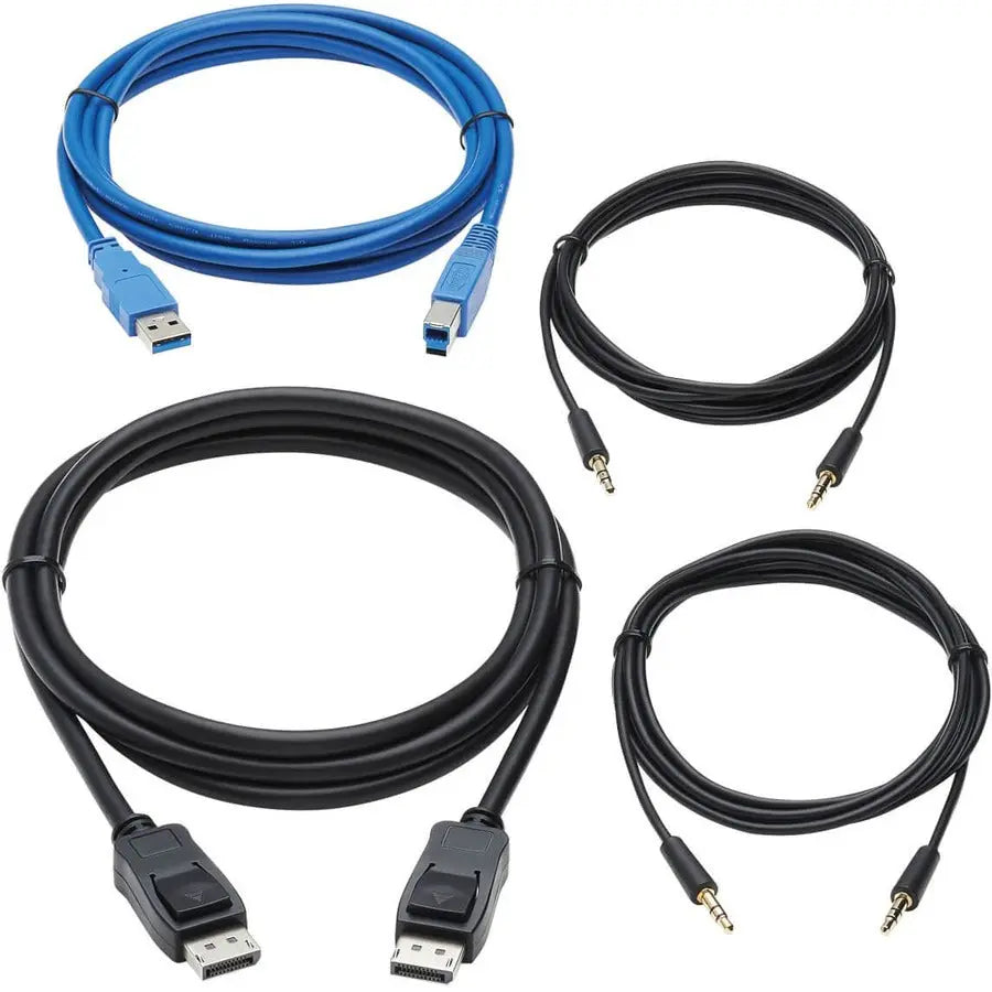 EATON Tripp Lite Cable Kit DisplayPort KVM Cable Kit for Tripp Lite B005-DPUA2-K and B005-DPUA4 KVM, 4K DP, USB 3.1, 3.5 mm, 10 ft. - Tripp Lite P580-010 DisplayPort cable (M/M), 10 ft., U322-010 USB-A to U... - P785-DPKIT10