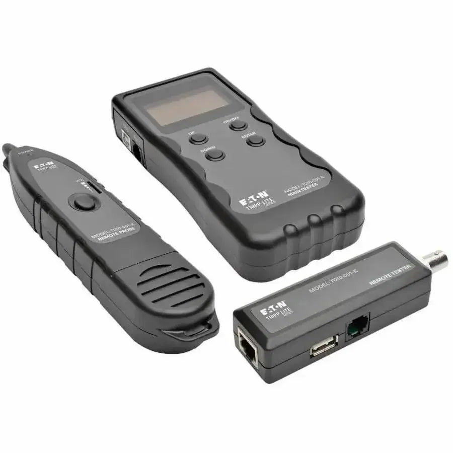 EATON Tripp Lite Cable Tester Wire Tracker Length Fault Location RJ45 RJ11 BNC USB - Open Circuit Testing, Short Circuit Testing, Reversed Pair Testing, Network Testing, Fiber Optic Cable Testing, LAN Cable... - T010-001-K