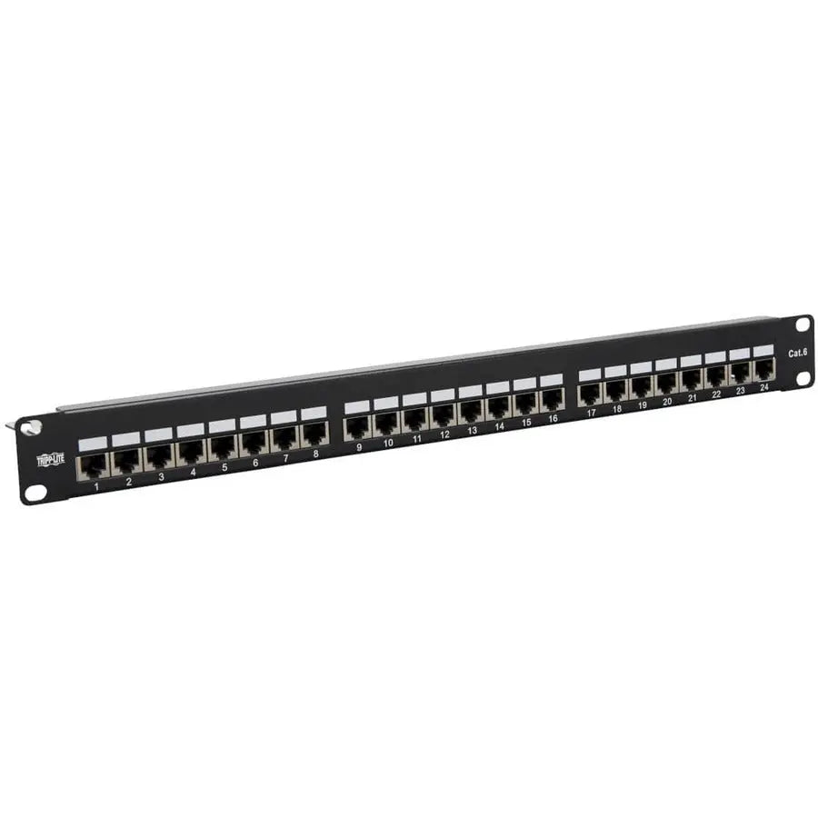 EATON Tripp Lite Cat5e / Cat6 Patch Panel 24-Port Shielded Krone IDC 568B RJ45 1U - 24 Port(s) - 24 x RJ-45 - 1U High - Black - Rack-mountable - TAA Compliant - N252-024-SH-K