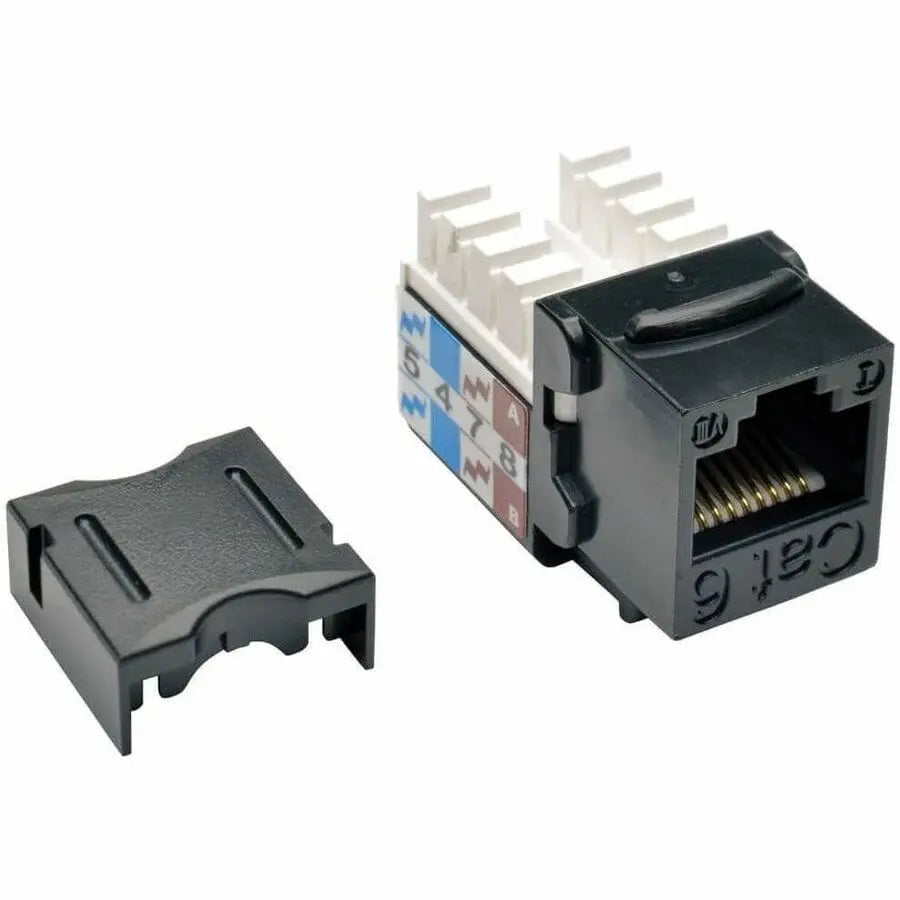 EATON Tripp Lite Cat6 Cat5e 110 Style Punch Down Keystone Jack Black 10-Pack TAA - 10 Pack - 1 x RJ-45 Network Female - Black - TAA Compliant - N238-010-BK