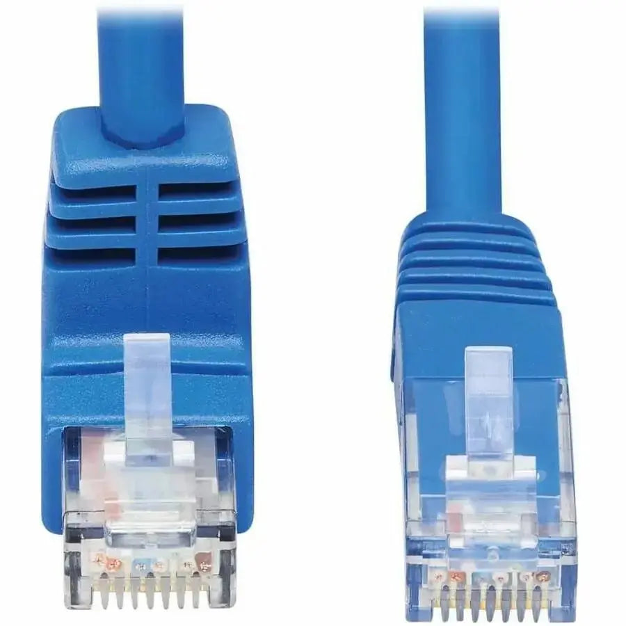 EATON Tripp Lite Cat6 Ethernet Cable Down Right Angled UTP Molded M/M Blue 15ft - 15 ft Category 6 Network Cable for Network Device, Patch Panel, Switch, Printer, Computer, Photocopier, Router, Modem, Serve... - N204-015-BL-DN