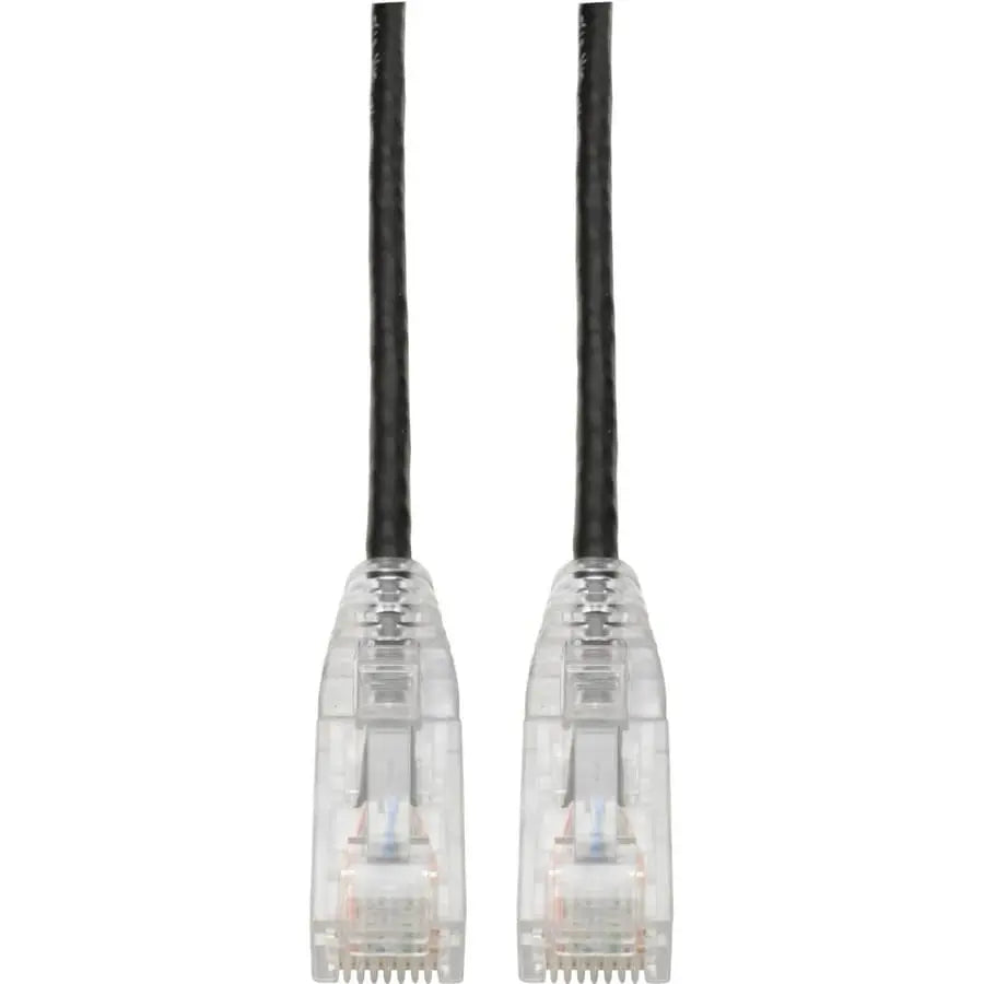 EATON Tripp Lite Cat6 Gigabit Patch Cable Snagless RJ45 Molded Slim Black 10ft - Category 6 for Network Device, Printer, Photocopier, Router, Server, Computer, Modem, Switch, Workstation - 128 MB/s - Patch ... - N201-S10-BK