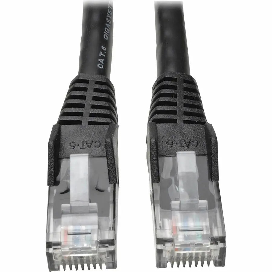 EATON Tripp Lite Cat6 Gigabit Snagless Molded Patch Cable (RJ45 M/M) Black, 7' - 7ft - 1 x RJ-45 Male - 1 x RJ-45 Male - Black - N201-007-BK