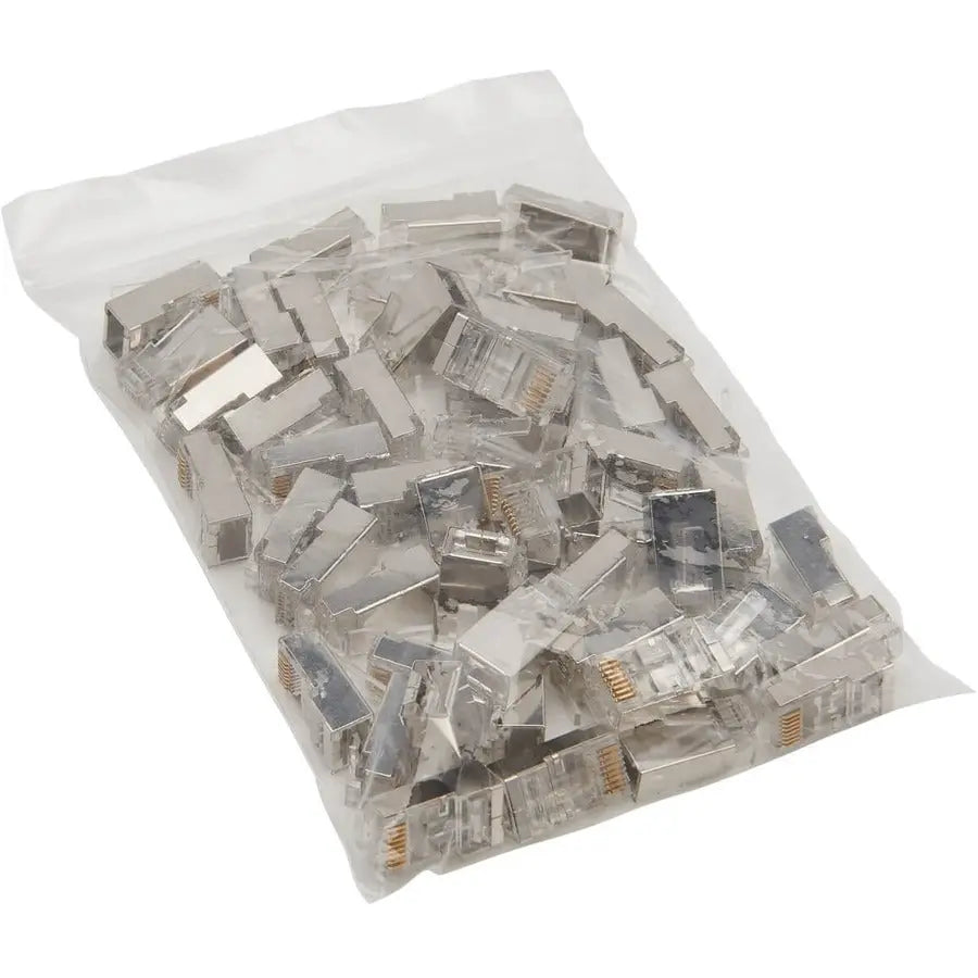 EATON Tripp Lite Cat6 RJ45 Pass-Through FTP Modular Plug, 50 Pack - 50 Pack - 1 x RJ-45 Network Male - Clear - TAA Compliant - N232-050-FTP