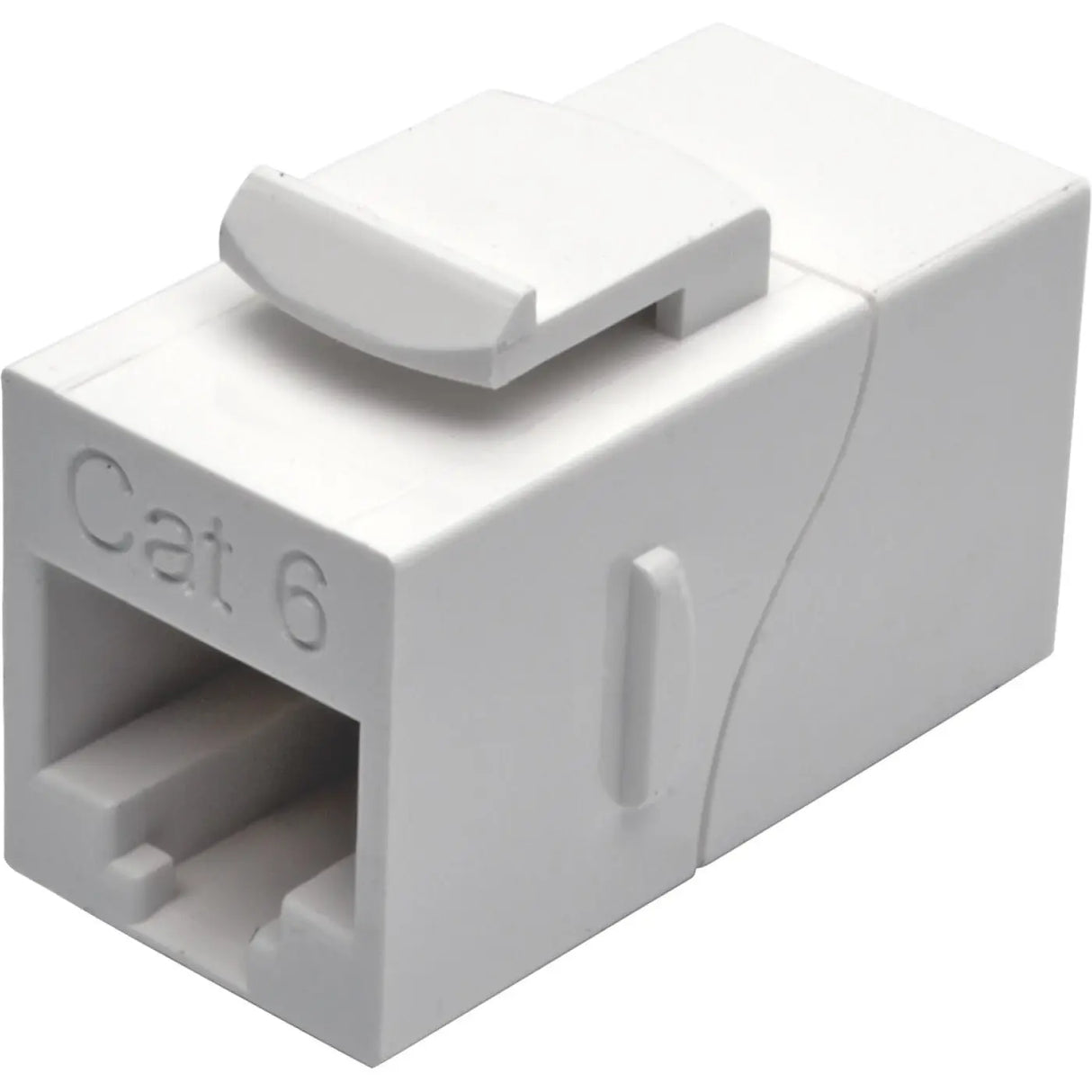 EATON Tripp Lite Cat6 Straight-Through Modular In-Line Snap-In Coupler (RJ45 F/F), White - 1 x RJ-45 Network Female - 1 x RJ-45 Network Female - Gold Contact - White - TAA Compliant - N235-001-WH
