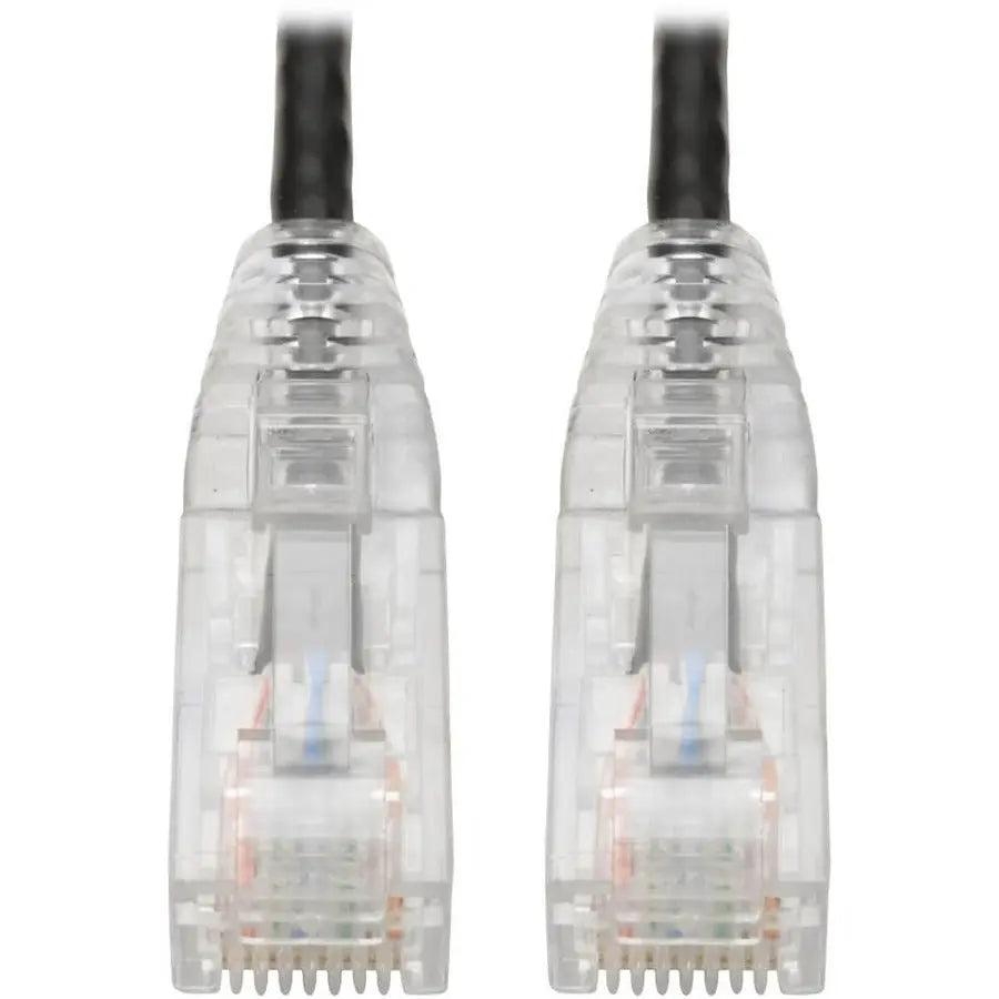 EATON Tripp Lite Cat6 UTP Patch Cable (RJ45) - M/M, Gigabit, Snagless, Molded, Slim, Black, 1 ft. - 1 ft Category 6 Network Cable for Network Device, Printer, Photocopier, Router, Server, Computer, Modem, S... - N201-S01-BK