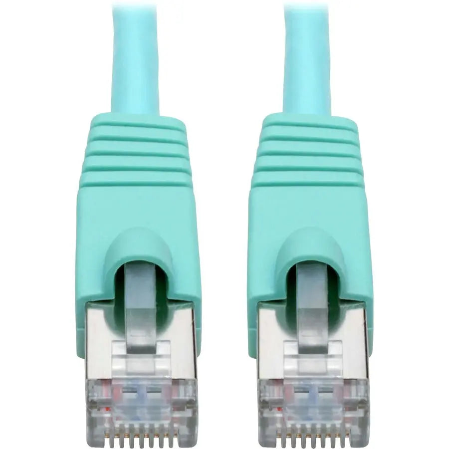 EATON Tripp Lite Cat6a Snagless Shielded STP Patch Cable 10G, PoE, Aqua M/M 35ft - 35 ft Category 6a Network Cable for Network Device, Workstation, Switch, Hub, Patch Panel, Router, Modem, VoIP Device, Surv... - N262-035-AQ