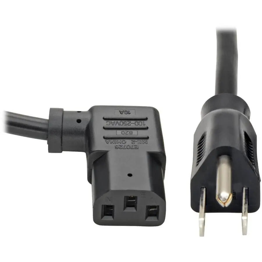 EATON Tripp Lite Computer Power Cord 10A 18AWG 5-15P to Right Angle C13 10' 10ft - 10A 18AWG 5-15P to Right Angle C13 10ft - P006-010-13RA
