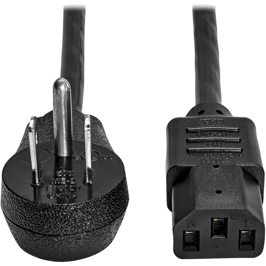 EATON Tripp Lite Computer Power Cord Right-Angle 5-15P to C13 10A 125V 18AWG 15ft - For Desktop Computer, Monitor, Printer, Scanner - 125 V AC / 10 A - Black - P006-015-15D
