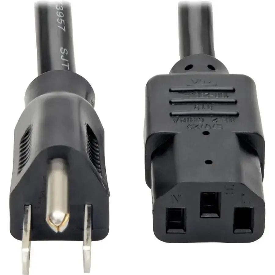 EATON Tripp Lite Computer Power Cord Right-Angle 5-15P to C13 15A 125V 14AWG 6ft - For Desktop Computer, Server, Monitor, Printer, Surge Protector, UPS, PDU - 125 V AC / 15 A - Black - P007-006-15D