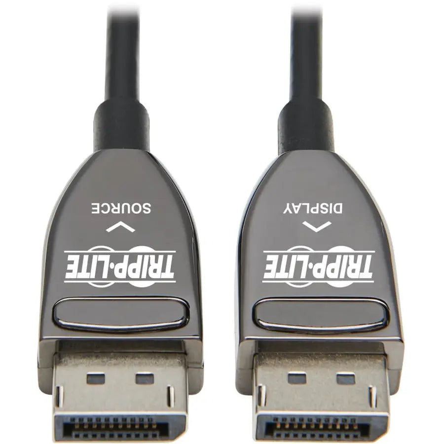 EATON Tripp Lite DisplayPort Active Optical Cable (AOC), 8K 60 Hz (M/M), CL3 Rated, Latching Connectors, Black, 10 m (33 ft.) - 32.81 ft Fiber Optic A/V Cable for Audio/Video Device, Digital Signage Player,... - P580F3-10M-8K6