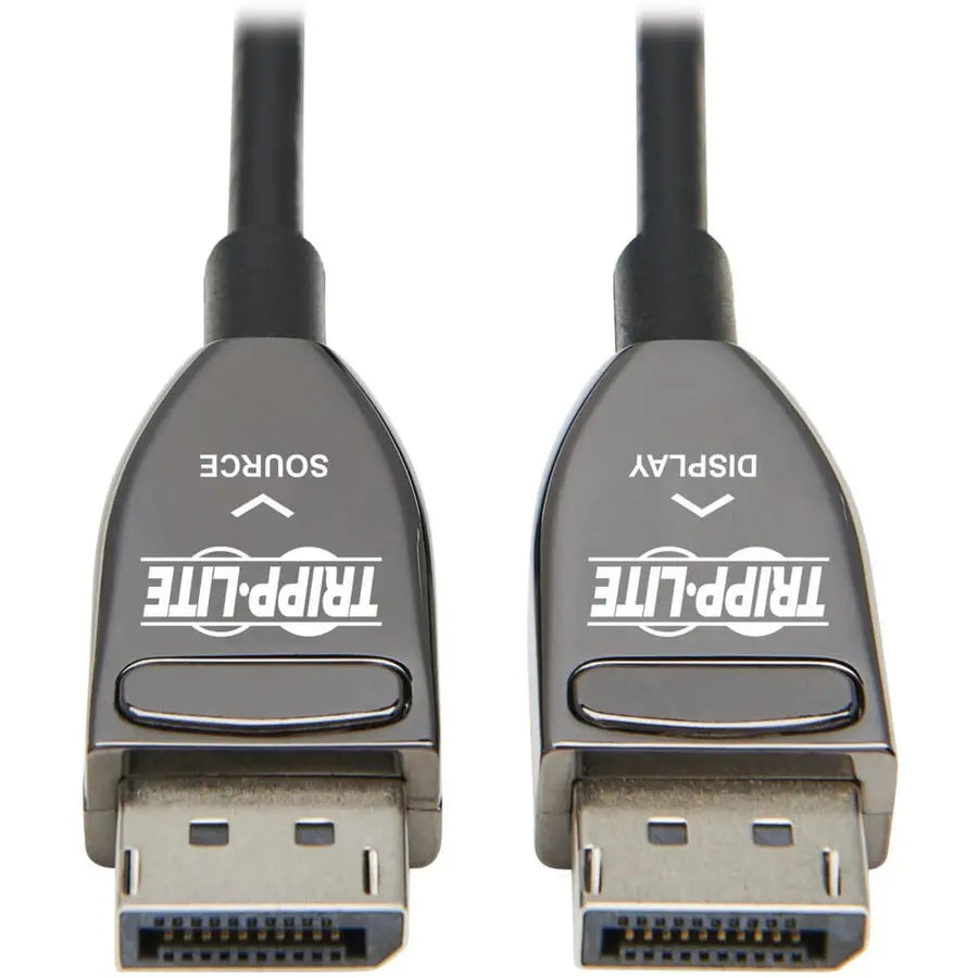 EATON Tripp Lite DisplayPort Active Optical Cable (AOC), 8K 60 Hz (M/M), CL3 Rated, Latching Connectors, Black, 15 m (49 ft.) - 49.21 ft Fiber Optic A/V Cable for Audio/Video Device, Digital Signage Player,... - P580F3-15M-8K6