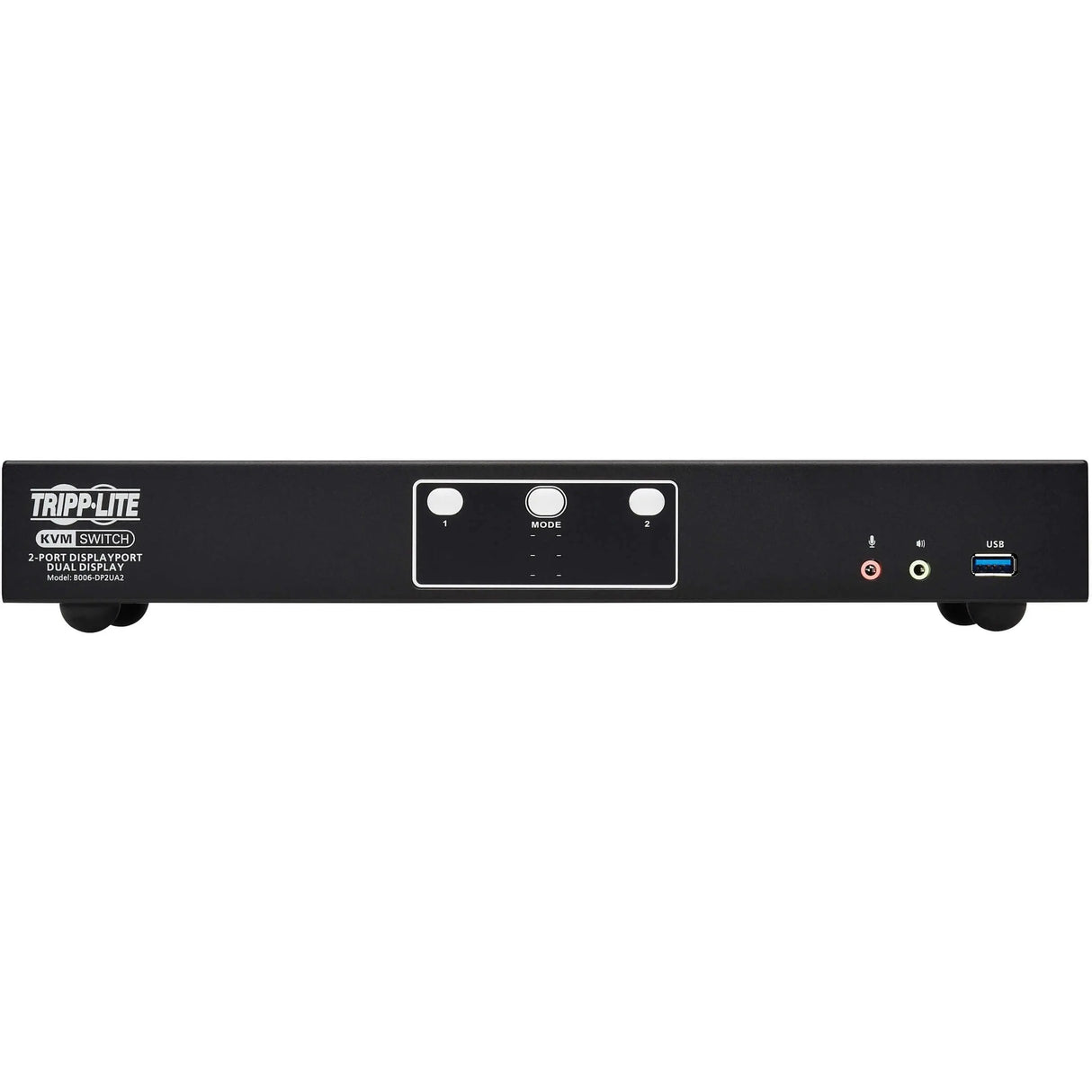 EATON Tripp Lite DisplayPort KVM Switch Dual-Display 2-Port 4K60Hz USB 3.2 Gen 1 - 2 Computer(s) - 1 Local User(s) - 4096 x 2160 - 50 Hz, 60 Hz - 1 x Network (RJ-45) - 6 x USB - Desktop, Rack-mountable - 6 ... - B006-DP2UA2