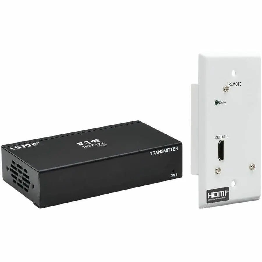 EATON Tripp Lite DisplayPort to HDMI Over Cat6 Extender Kit w Wall Plate Receiver - 2 Input Device - 4 Output Device - 230 ft Range - 2 x Network (RJ-45) - 2 x HDMI Out - DisplayPort - 4K UHD - 3840 x 2160 ... - B127A-1A1-BDFH