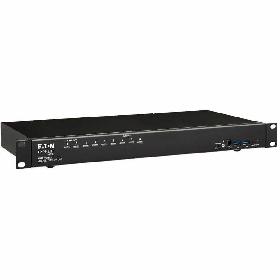 EATON Tripp Lite DisplayPort / USB KVM Switch 8-Port Audio/Video 4K 60Hz 1URM - 8 Computer(s) - 4096 x 2160 - 50 Hz, 60 Hz - 10 x USB - Rack-mountable, Desktop - 8 x DisplayPort - 1U - B024-DPU08