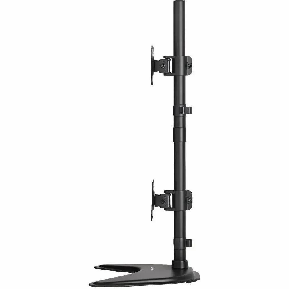 EATON Tripp Lite Dual Vertical Flat-Screen Desk Mount Monitor Stand Clamp Swivel Tilt 15" to 27" Flat Screen Displays - 20 lb Load Capacity - 23.6" Height x 17.7" Width x 10" Depth - Desktop - Metal - Black - DDR1527SDC
