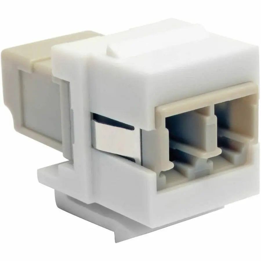 EATON Tripp Lite Duplex Multimode Fiber Coupler, Keystone Jack - LC to LC, White - 2 x LC Network Female - White - N455-000-WH-KJ