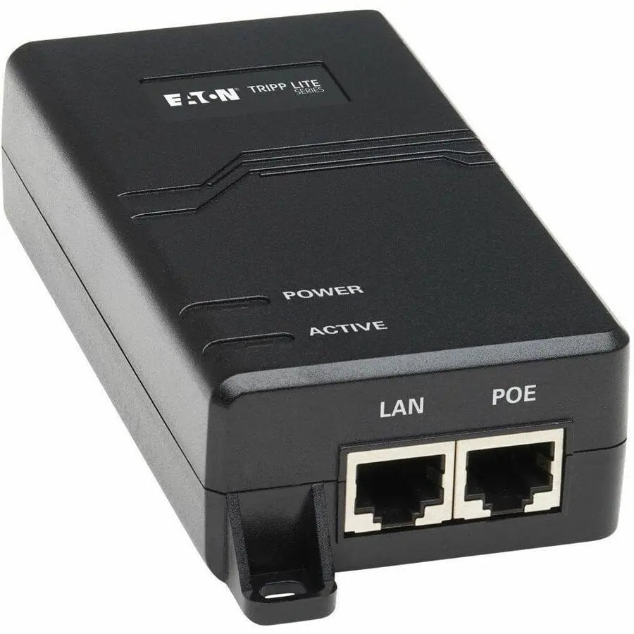 EATON Tripp Lite Gigabit PoE+ Midspan Active Injector - IEEE 802.3at/802.3af, 30W, 1 Port, International Plug Adapters - 120 V AC, 230 V AC Input - 53 V DC Output - RJ-45 Input Port(s) - RJ-45 Output Port(s) - Black