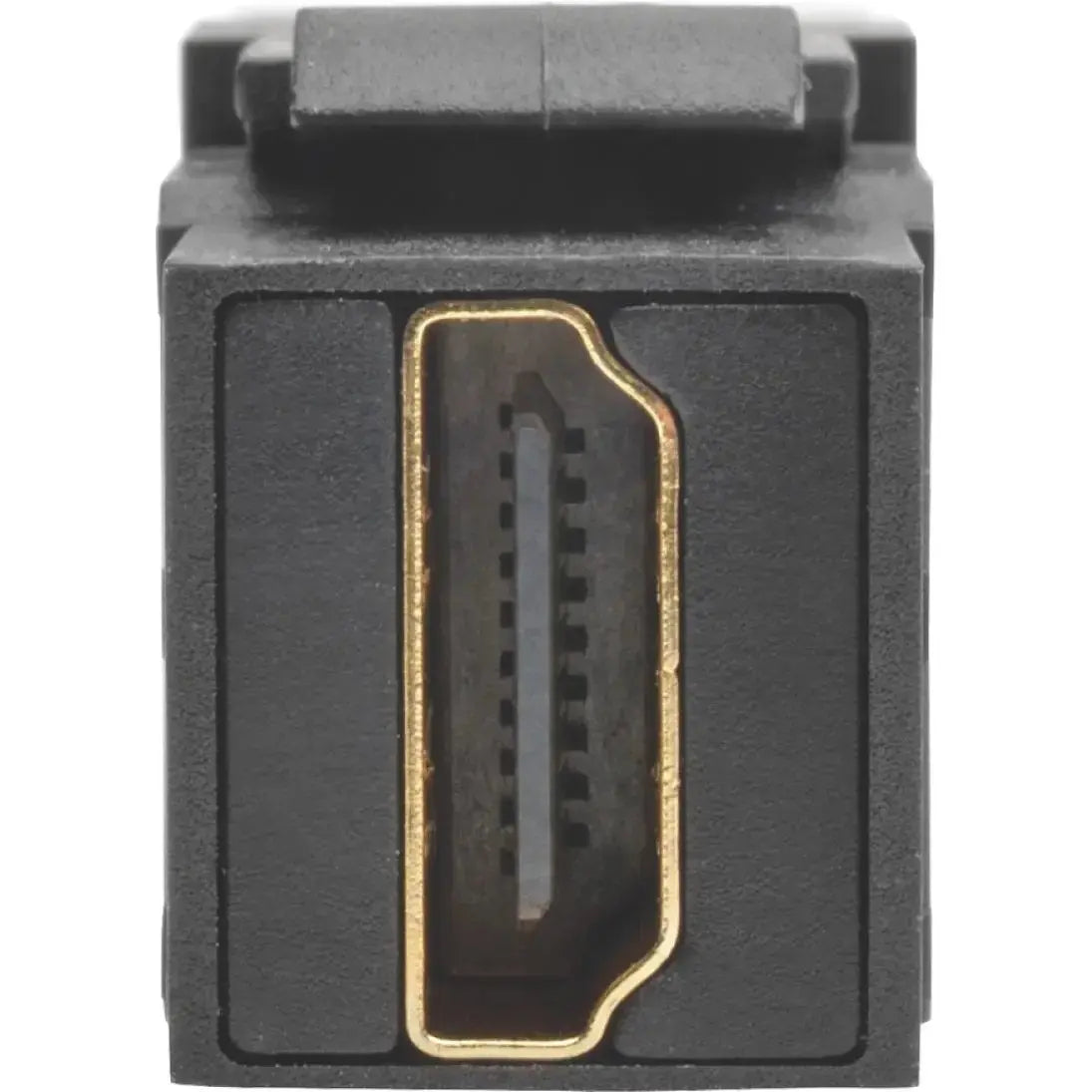 EATON Tripp Lite HDMI Coupler Keystone Panel Mount Angled All-in One F/F Black - 1 x HDMI Female Digital Audio/Video - 1 x HDMI Female Digital Audio/Video - Gold Plated Connector - Black - P164-000-KPA-BK