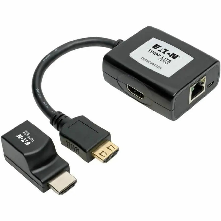 Tripp Lite HDMI over Cat5/Cat6 Extender Kit, Power over Cable, 1080p @ 60 Hz, TAA - 1 Input Device - 1 Output Device - 100 ft Range - 2 x Network (RJ-45) - 1 x HDMI InHDMI Out - Full HD - 1920 x 1080 ... - B126-1P1M-U-POC EATON
