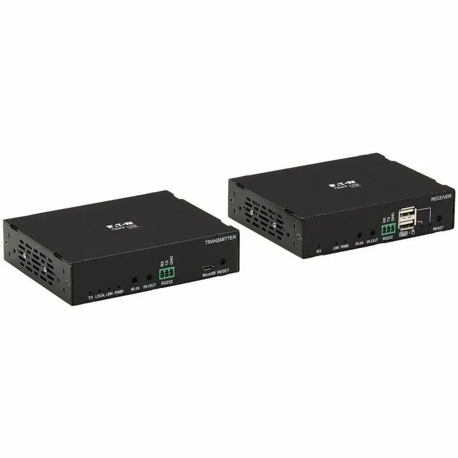 EATON Tripp Lite HDMI Over Cat6 Extender Kit w/ Power Over Cable 4K@60Hz 4:4:4 - 2 Input Device - 1 Output Device - 328 ft Range - 2 x Network (RJ-45) - 3 x USB - 1 x HDMI In - 2 x HDMI Out - 4K - 3840 x 21... - B127E-1A1-HH