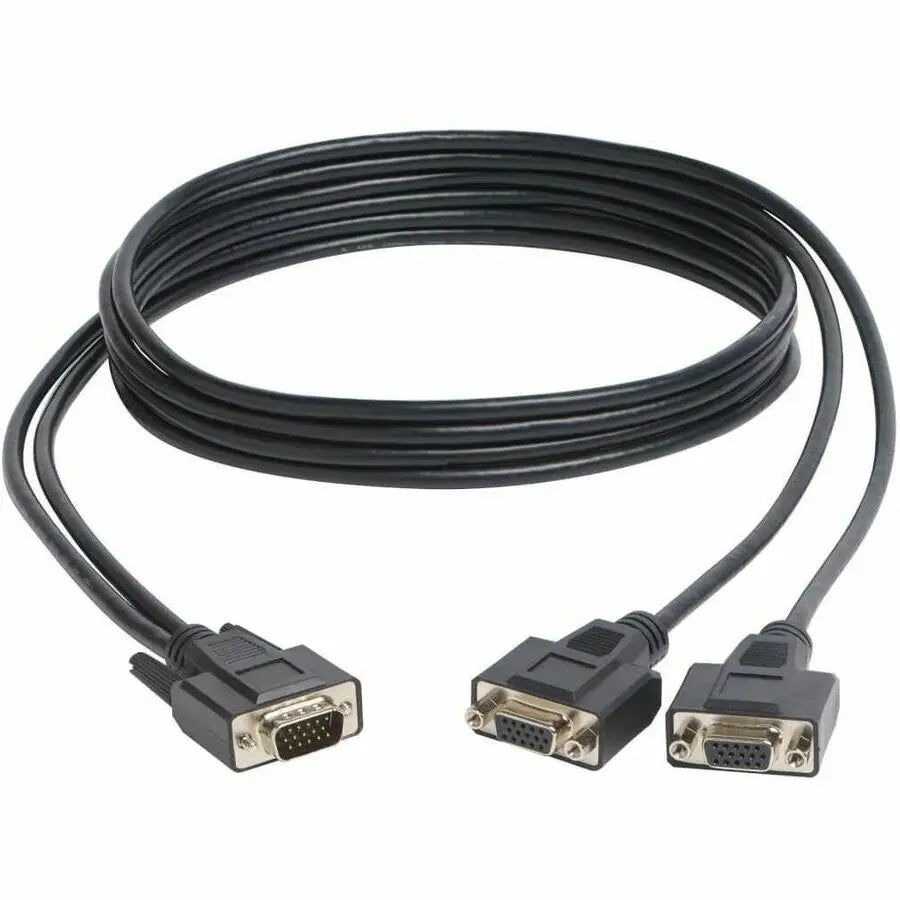 EATON Tripp Lite High Resolution VGA Monitor Y Splitter Cable HD15 to 2x HD15 6ft - 6 ft VGA Video Cable for PC, Monitor - First End: 1 x 15-pin HD-15 - Male - Second End: 2 x 15-pin HD-15 - Female - Splitt - P516-006-HR