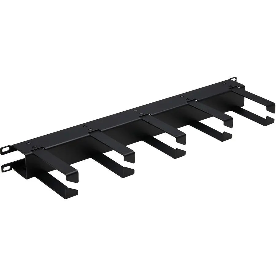 EATON Tripp Lite Horizontal Cable Manager - Metal Rings, Black, 1U - Horizontal Cable Manager - Black - 1U Rack Height - Cold Rolled Steel, Metal - SRCABLERING1UHD