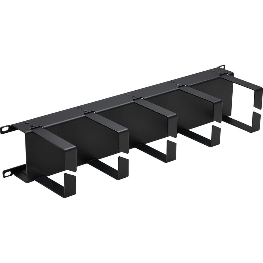 EATON Tripp Lite Horizontal Cable Manager - Metal Rings, Black, 2U - Horizontal Cable Manager - Black - 2U Rack Height - Cold Rolled Steel, Metal - SRCABLERING2UHD