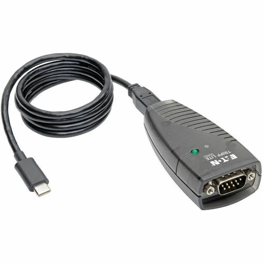EATON Tripp Lite Keyspan High Speed USB C to Serial Adapter DB9 3ft USB Cable TAA - 1 x Type C Male USB - 1 x DB-9 Male Serial - Black - TAA Compliant - USA-19HS-C